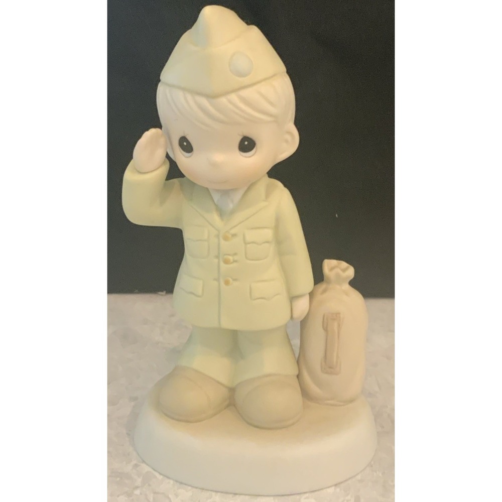 Precious Moments "Bless Those Who Serve Their Country" Porcelain Figurine 1991